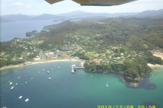 Stewart Island township with Airstrip just under wing2. Jim and Heather. Dec 10