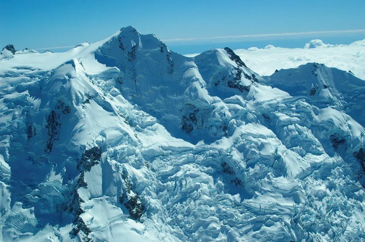 Ice falls · Mt Cook Region · John and Kathy · Mar 09
