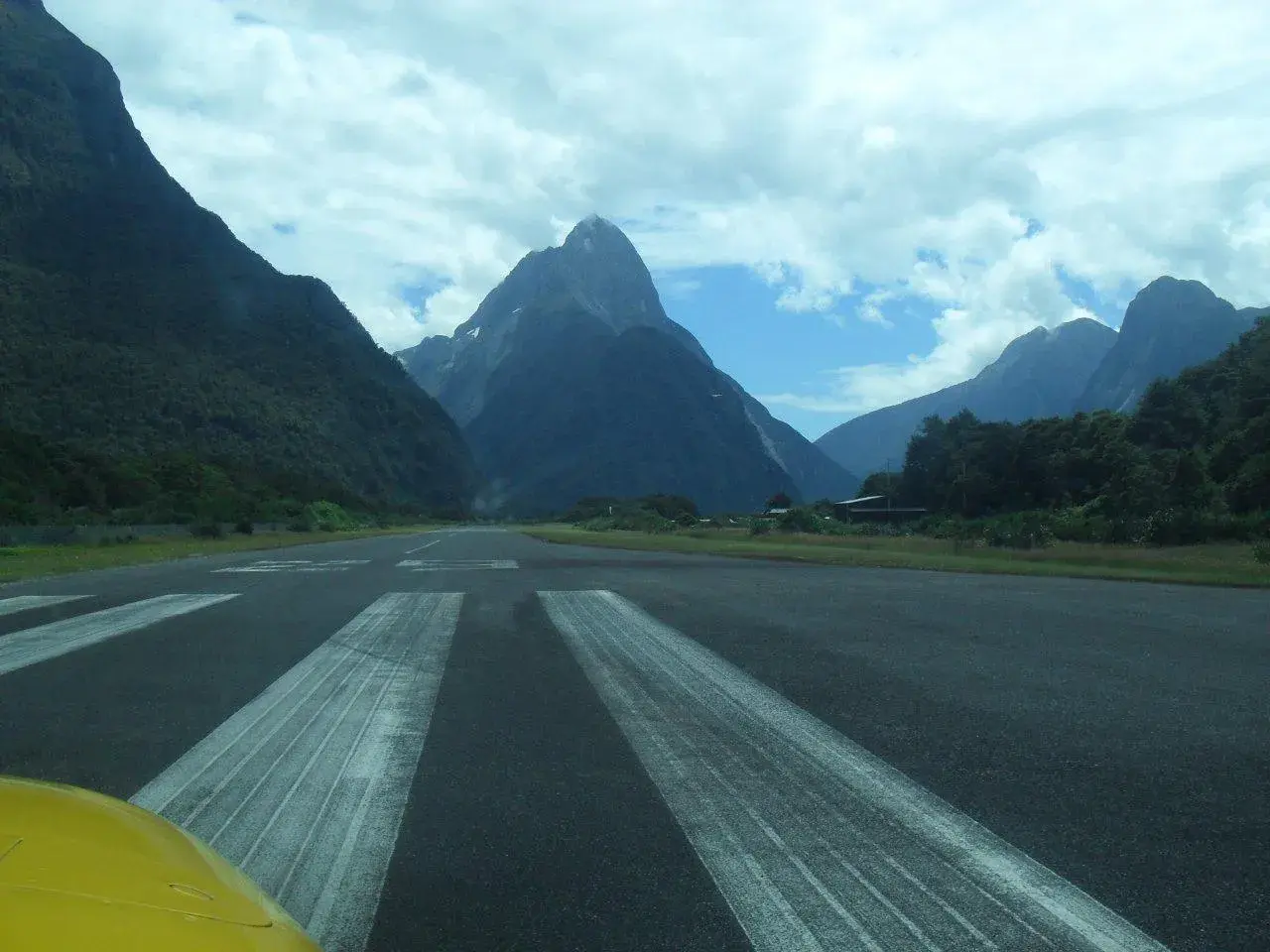 Lined up and ready · Runway 29 · Milford Sound · Mel · Jan 10