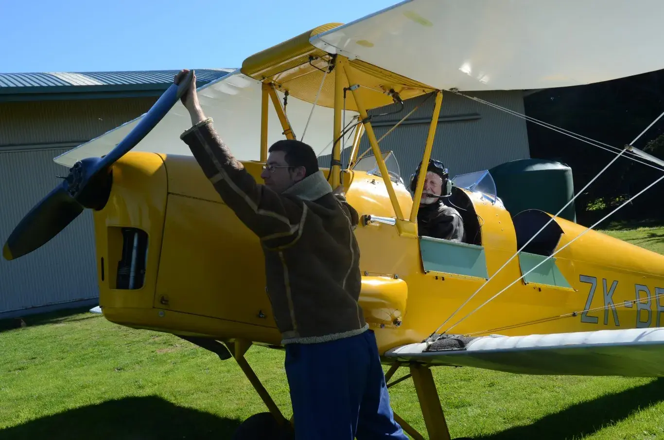 Mandeville guest Tiger Moth lesson