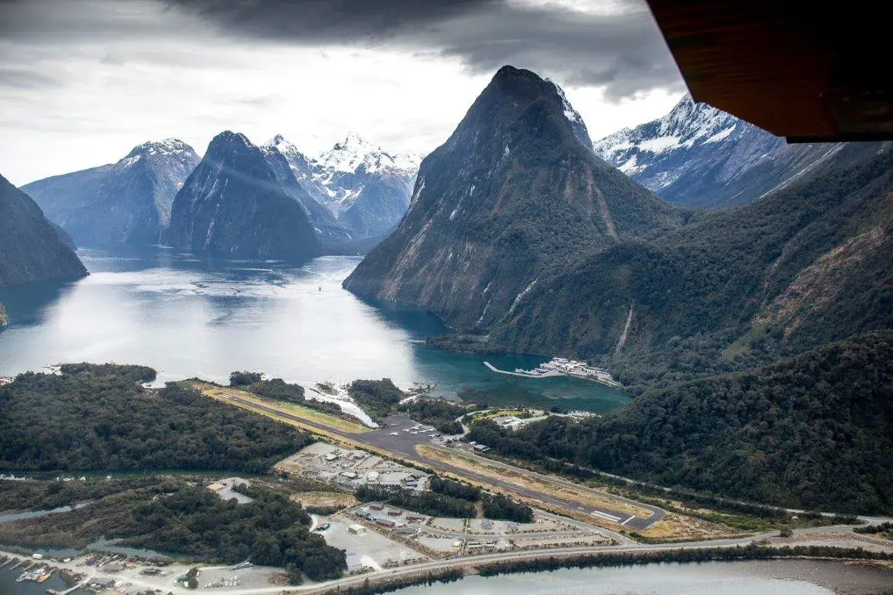 Milford Mood · Downwind on approach to airstrip