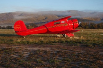 Beech Staggerwing2. NC16S complete restoration. At Geordie Hill Station. Matt and Jo. Feb 08