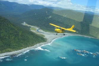 Kaipo River Mouth2. North of Mildord Sound West Coast. Bob and June. Feb 09