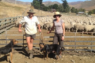 Nev and Jo in sheep yards2. Matt and Jo. March 2013 1366x1024