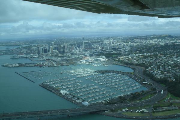 flying over auckland